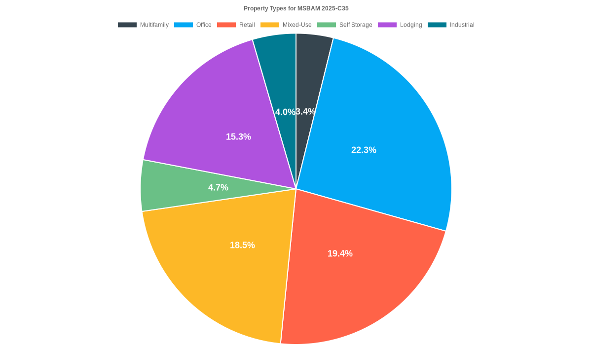 22.3% of the MSBAM 2025-C35 loans are backed by office collateral.